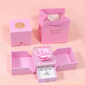 Creative New Double Opening Soap Rose Hot Stamping Drawer Ring Earring Necklace Universal Jewelry Box