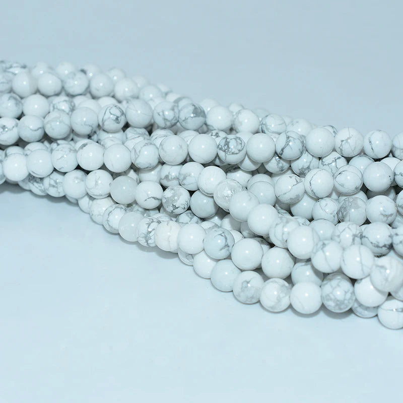 Wholesale 4/6/8/10mm Natural Howlite Loose Gemstone Beads for DIY Jewelry