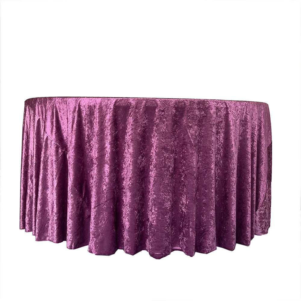 Luxury Violet Round Velvet Table Cloth for Wedding Banquet Party