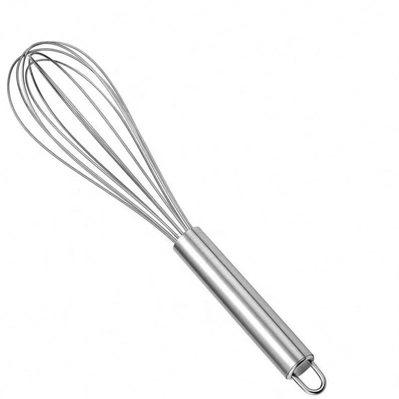 8/10/12 Inch Manual Stainless Steel Wire Egg Whisk Multifunction Cream Butter Beater for Baking and Blending