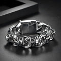 Men's Magnetic Chain 316L Stainless Steel Jewelry Skull Cuff Bracelet Bangles for Men Wholesale Custom