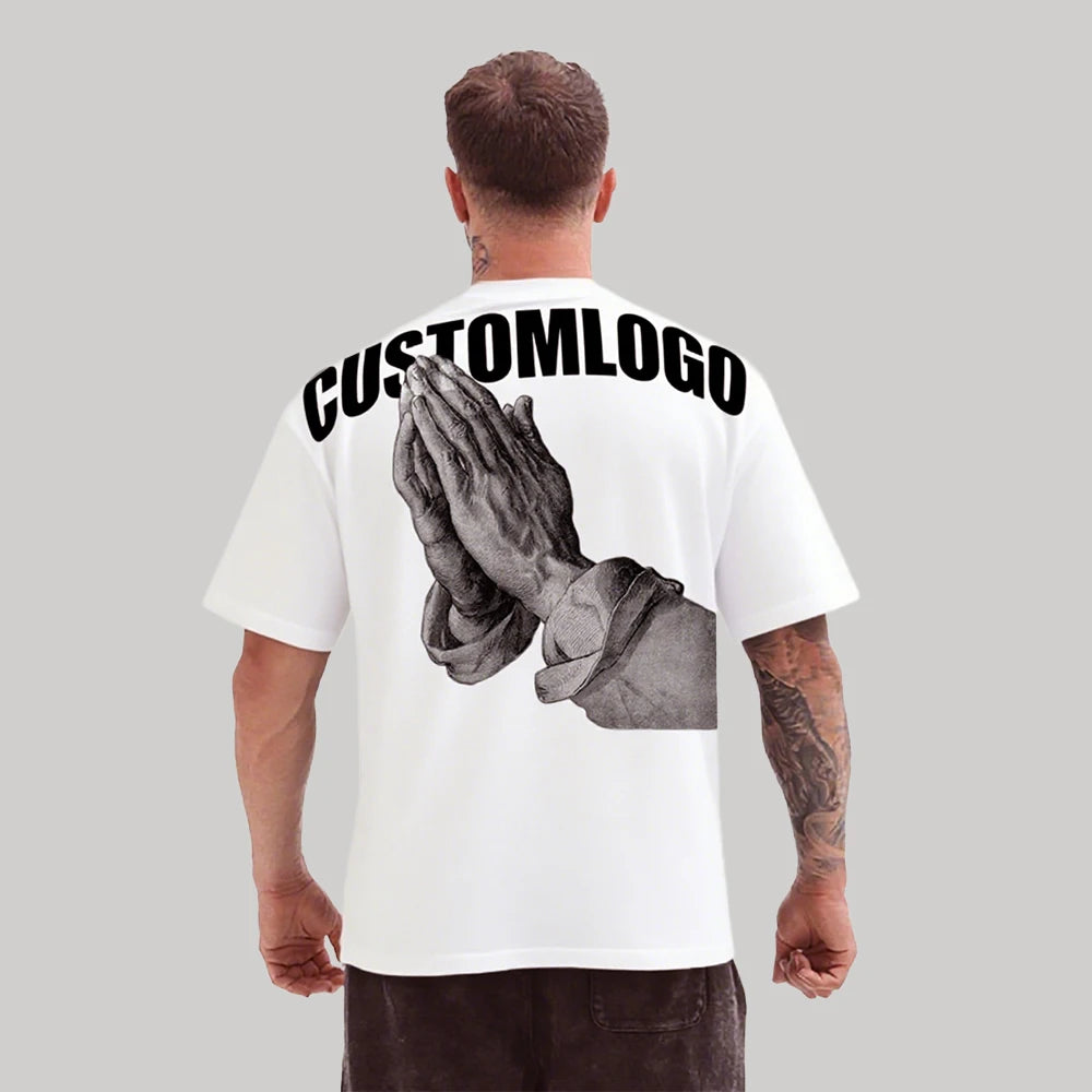 Custom LOGO Plus Size Mens GYM T-Shirts GYM Workout Oversized T Shirt for Men Mens GYM T-Shirts Blank Shirt