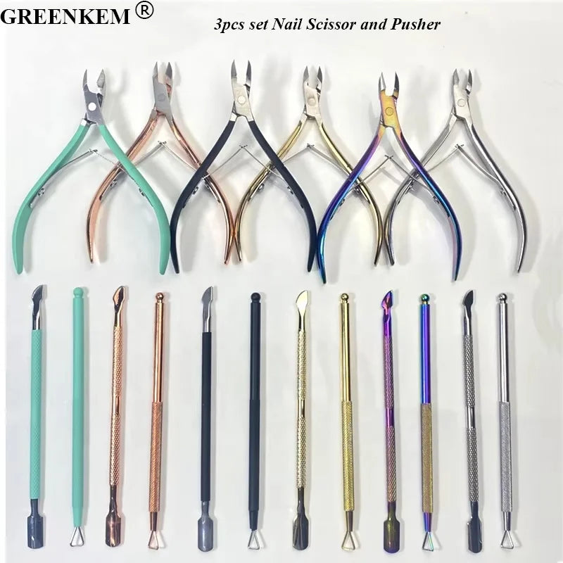 GREENKEM 3Pcs Set Fast Shipment Stainless Steel Professional Disposable Podiatry Ingrown Nail Cuticle Nipper