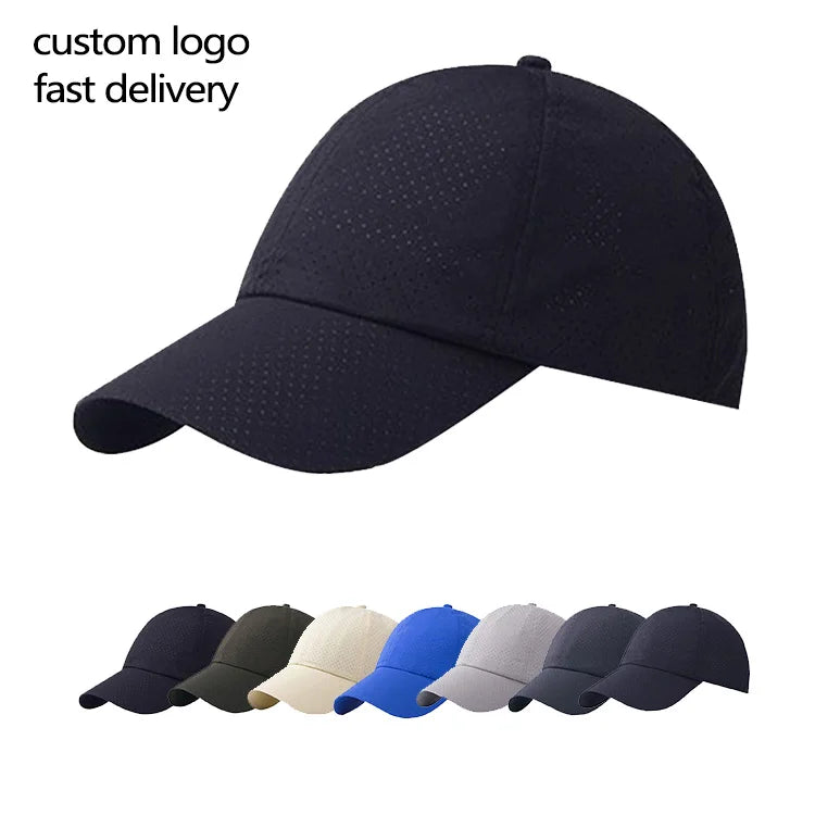 Fashion Semi Curved Running Cap Men Mesh Sports Caps Baseball Hat Custom Embroidered Logo