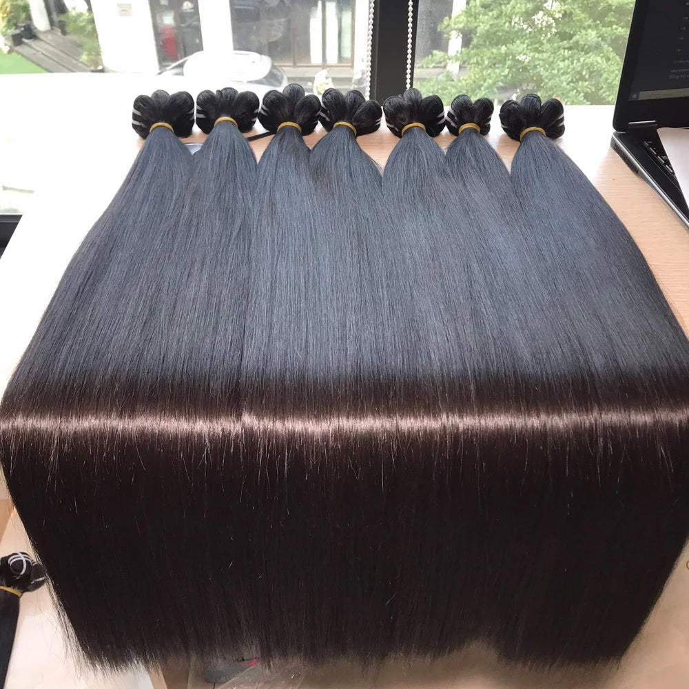 Bundle Hair Vendors Brazilian Human Hair 28 30 32 34 36 40 Inches Virgin Bone Straight Human Hair Products for Black Women