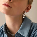 SC New Style Fashion Geometric Earrings Cool Stainless Steel Earrings Fashion Gold Silver Spiral Cuban Stud Earrings for Women