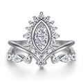 Special Design Marquise Cut 4*6mm White Gold Colour 925 Sterling Silver Engagement Wedding Ring