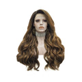 Celebrity Wig New Designed Ombre Natural Color Daily Life Wearing Futura Henlon Fiber Synthetic Lace Front Wigs