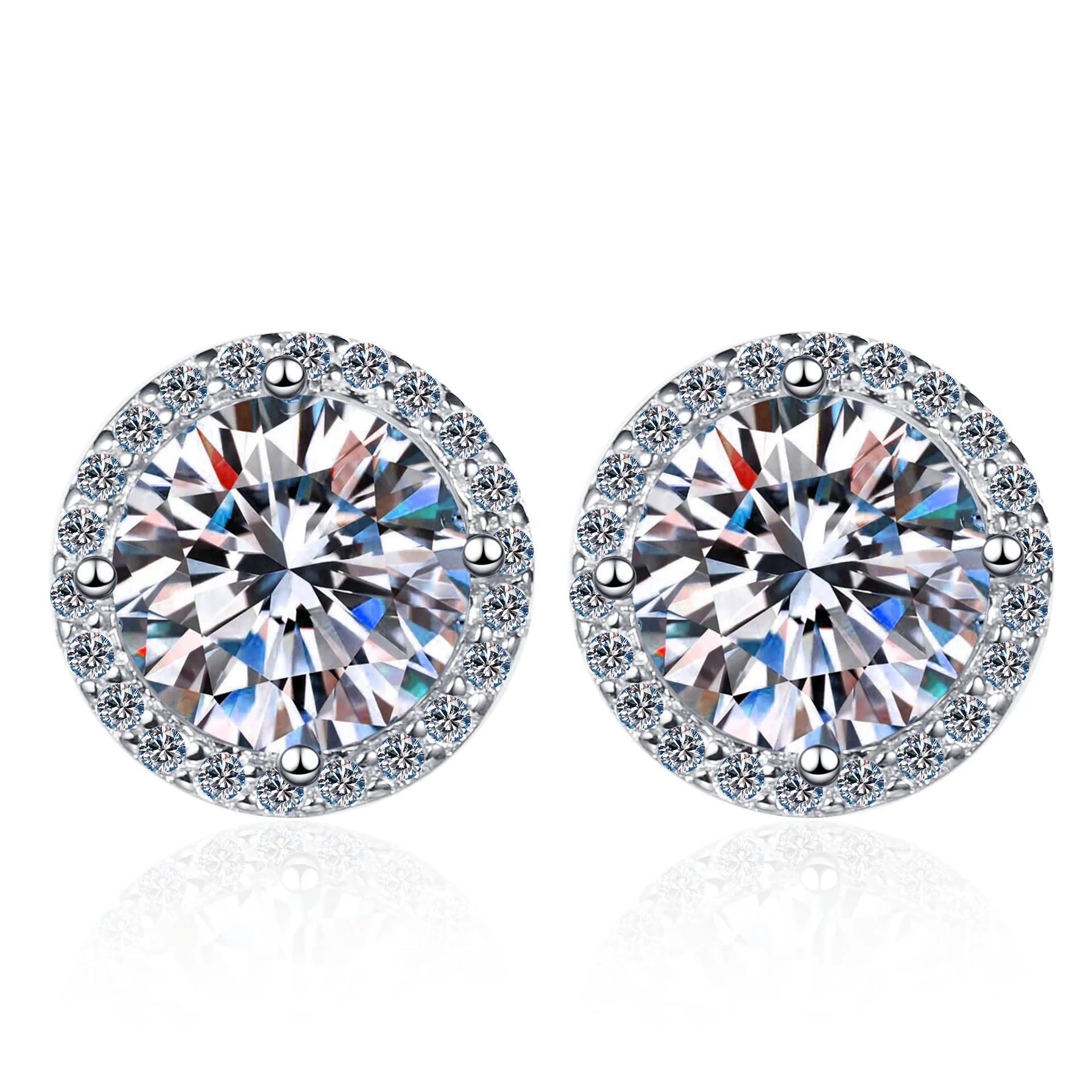 Fashion Sells Well 1ct+1ct White Special Cutting 925sterling Silver Moissanite Diamond Earrings Main Stone Anniversary Preferred