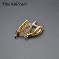 Wholesale Jewelry Findings Anti Rust Color Remain 18K Gold Silver Plated Metal Brass CZ Pave Shape Earring Hooks Clasps
