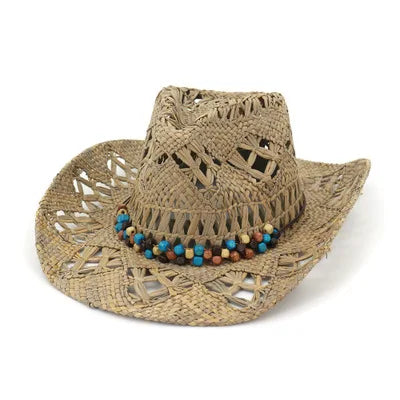 Men's Straw Sun Classic Beach Hat Wide Brim  Straw Fedora Hat