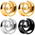 Evorte 10pcs Fashion Circle Ear Hoop Huggie Punk Earring Saddle Ear Tunnel Plug Expander Stretchers Piercing Stainless Steel