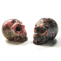 Huiying Decorative New Style 2 Inch Carved Rhodonite jasper Stone Stone Skulls Head for Fengshui Crafts