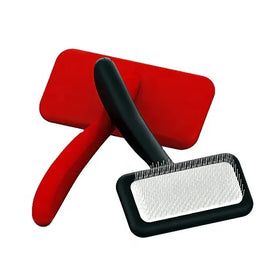 New Arrival Cepillo De Gato 92x170mm 67g Painted Soft Wooden Handle Black Pet Undercoat Hair Grooming Pet Slicker Brush