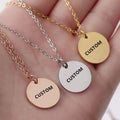 Personalize Custom Logo Round Pendant 15mm/20mm/25mm/30mm Stainless Steel Blank Pendant Necklace for Women Men