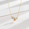 Rainbowking S925 Silver Diamond Round Necklace Women Fashion Korean Simple Square Zircon Collares Valentine's Day Gift