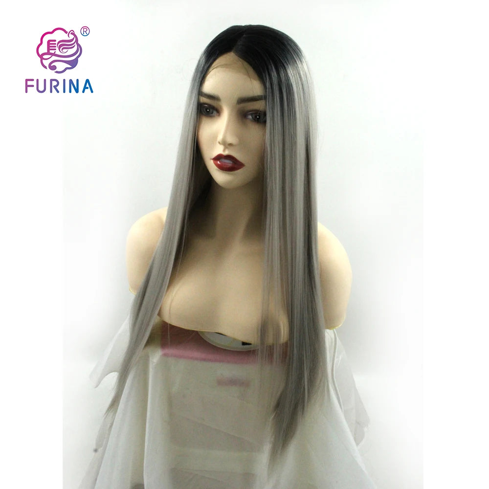Furina Synthetic Wigs  Hair Lace Front Wigs Cheap Wholesale High Fiber Synthetic Wig for Women Perruque Synthetique De Haute Qua