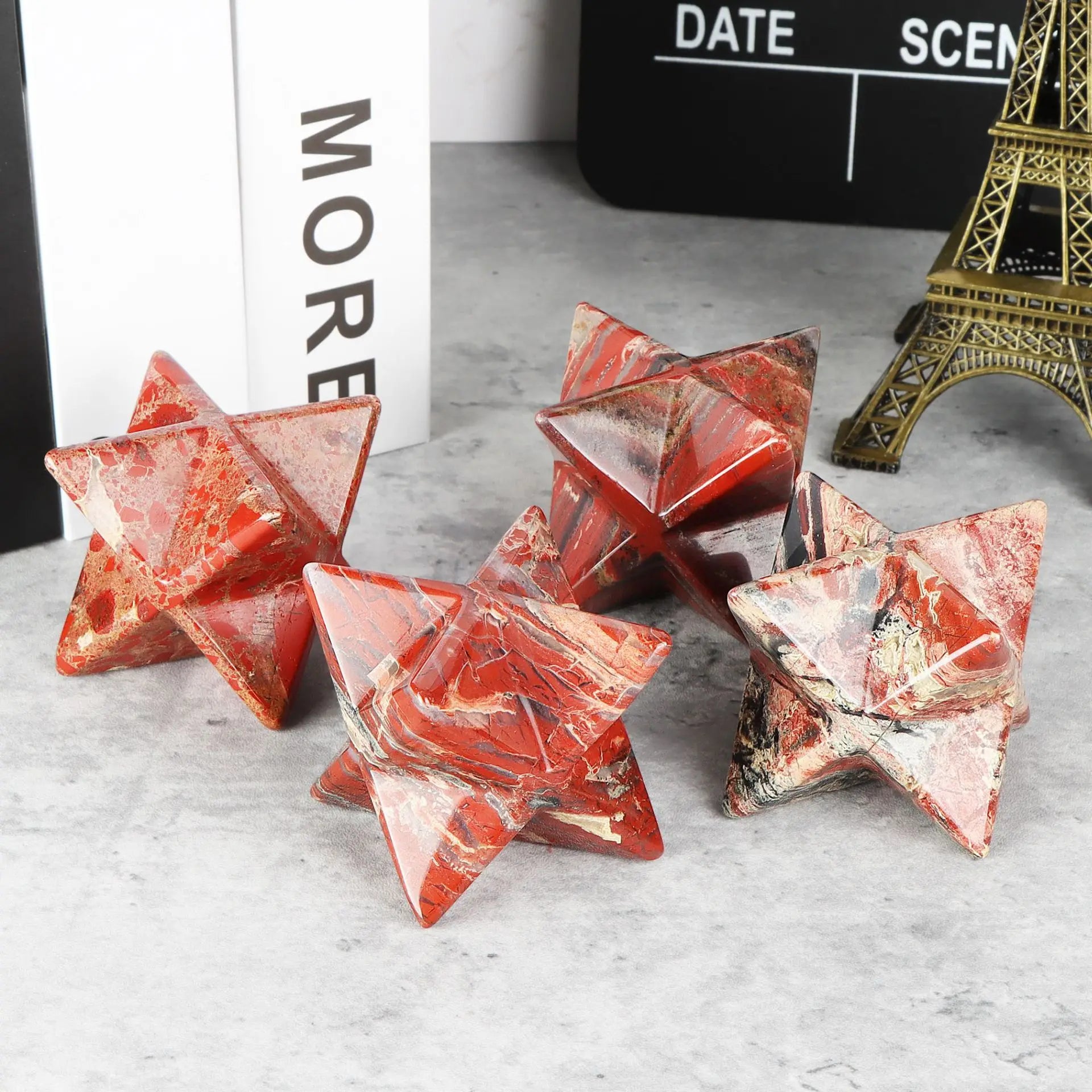 Huiying Stones Crystal Crafts red jasper point handmade polished merkaba star
