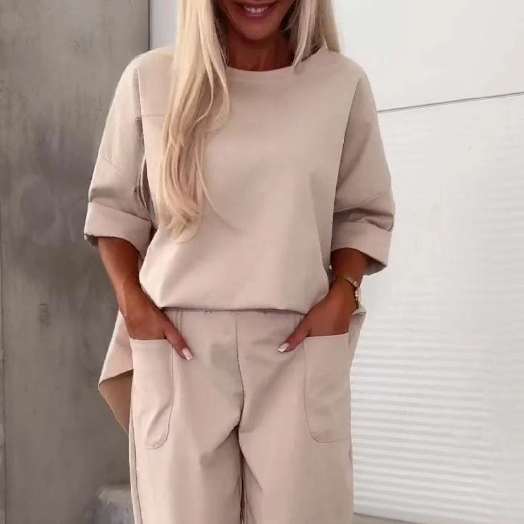 Wholesale Casual Women Two Piece Top and Pants Loungewear Sets for Women