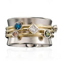 CAOSHI Jewelry Four Color Beautiful Zircon Filled Three Line Binding Rings Girls Anillos Silver Fashion Rings 2025 Women