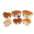 Wholesale Natural Healing clear Citrine Hedgehog Carved Crystal Cluster Figurine