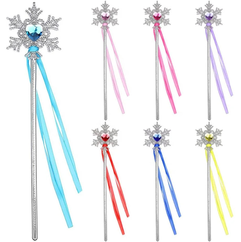Princess Snowflake Wands Ribbon Streamers Party Favors Birthday Party Dress up Magic Sticks
