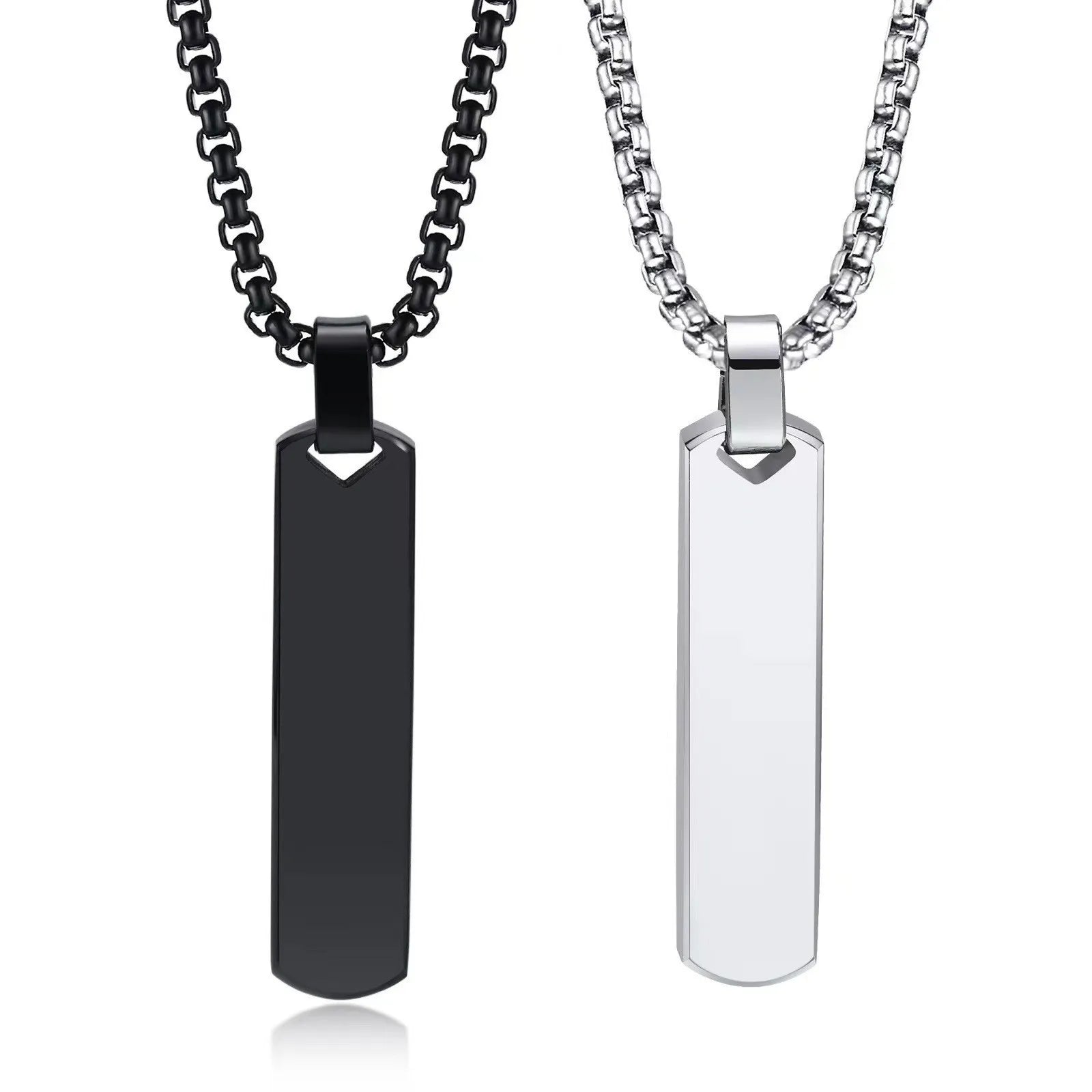 AA016345 Hot Sale Stainless Steel Necklace Geometric Pendant Necklace for Men Pendants Link Chain Gift for Men