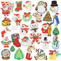 Christmas Embroidered Fabric Patch for Hats Clothing Jeans Shoe Bags Decoration Hot Melt Adhesive for DIY Garment Embroidery