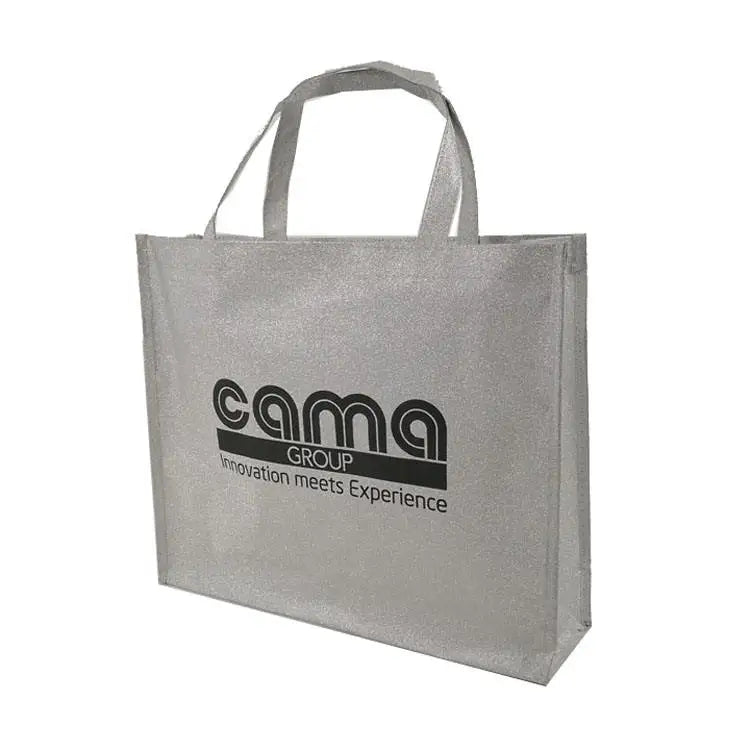 Cheap Glitter Promotional Silver Reuse Non Woven Polythene Shopping Bag for Shopping