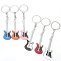 New Fashion Guitar Key Chain Metal KeyChain Cute Musical Car Key Ring Silver Color Pendant Custom Metal Key Chain