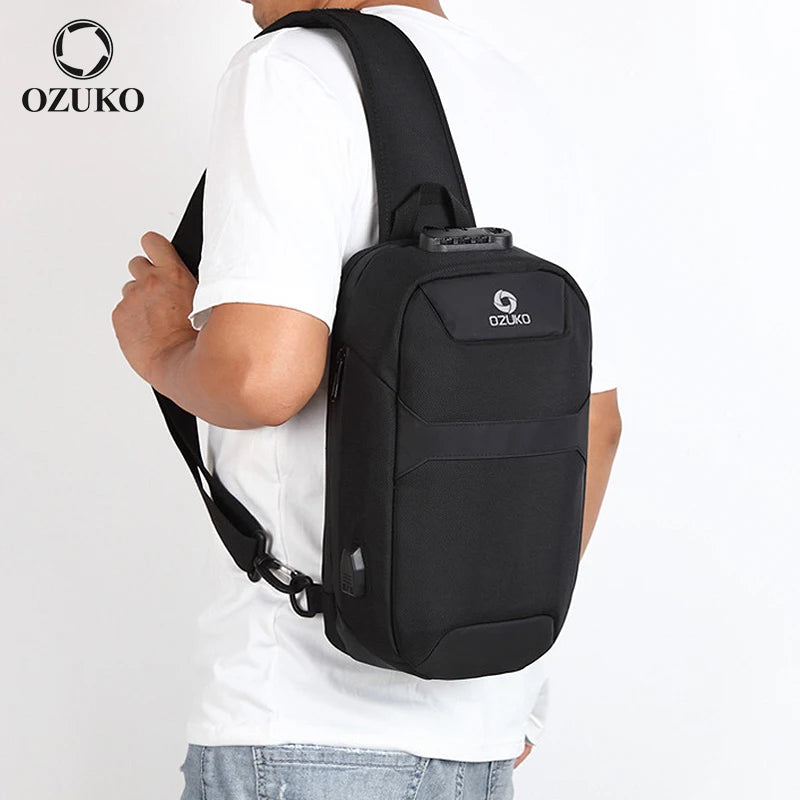 For 9270 Sling Crossbody Bag Anti-Theft Chest Shoulder Backpack Unisex Waterproof Fashion National Zipper Casual Daypack