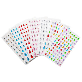 Hisenlee 3D Acrylic Jewel Stickers Water Drop Shape Self-Adhesive Rhinestones Festival Face Nail Crafts Wholesale Printed Jewel