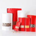 10x15cm Black Green Blue Red Yellow Pink Color Food Grade Stand up Resealable Ziplock Kraft Paper Bag with Window
