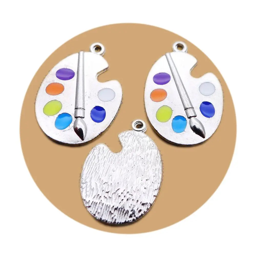 Art Lover Gift Artist Paint Palette Dangle Charms Pendants Zipper Pull Gift for Keychain Earring Necklace Jewelry Making DIY