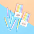 6 Pcs Rainbow Spiral Birthday Candles Macron Color Baking Prop Party Cake Decoration Candle