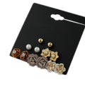 Popular New Designed Personalized Fashion Pearl Diamond Alloy Flower Alloy Earrings Set