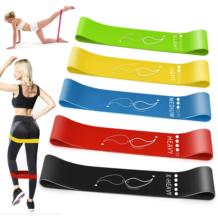 Sport Rubber Fitness Loop Bands 5pcs Training Elastic Bands Resistance Yoga Gym Exercise Latex Custom Resistance Bands Wholesale