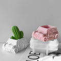 Car Potted Silicone Mold Creative Gypsum Cement Ornaments Flower Pot Mould for Pot Epoxy DIY Vase Candlestick Ornament Moulds