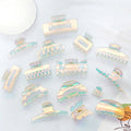 MIO Holographic Claw Clips Colorful Shapes Claw Hair Clip for Women Fancy Gradient Shark Clamp Hair Accessories Hairgrips