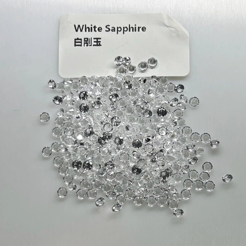 HQ GEMS Lab Created White Corundum Sapphire 1-3mm Diamond Cut Synthetic White Sapphire Price Per Carat