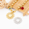 Stainless Steel Sunflower Pendant Heronsbill Charm for Children's Necklace & Earrings DIY Jewelry Making Accessories Gift Idea