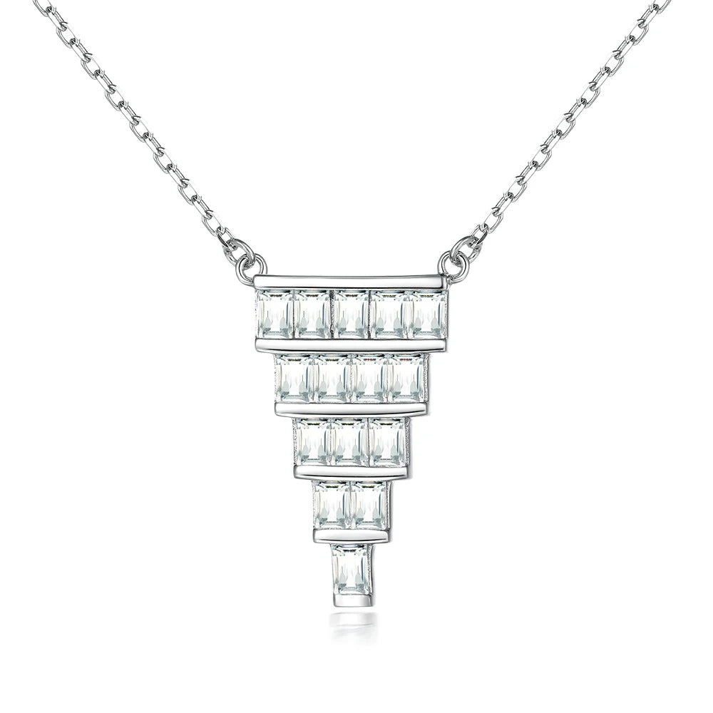 OEM Custom 925 Sterling Silver Silver Plated Zircon Pendant Necklace for Women Jewelry