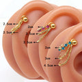 Gaby New Cartilage Earrings with Rhinestone Chain Flower Piercing Earrings Helix Wholesale Piercing Jewelry