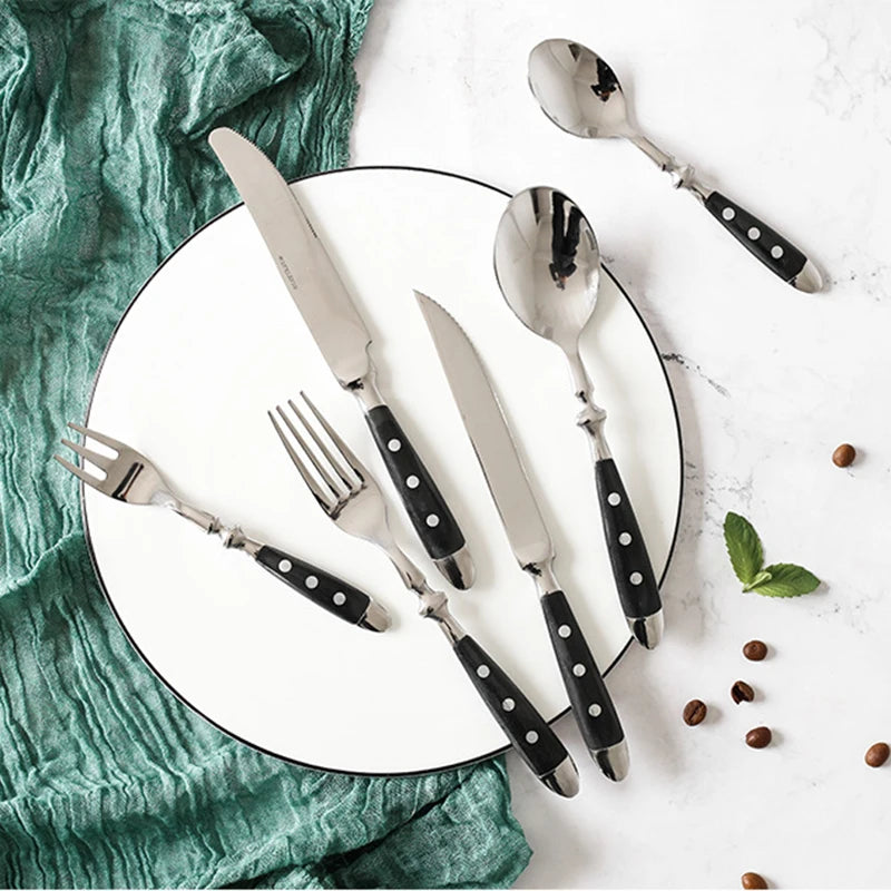 Luxury Design Royal Set Stainless Steel Reusable Flatware Sets for Restaurants & Hotels Dishwasher Safe Classic Tableware