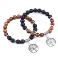 8mm Millettia Laurentii Wood Beads Lava Stone Elastic Essential Oil Stretch Diffuser Bracelet