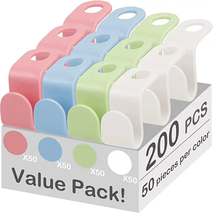 4-Color Magic Clothes Hanger Connector Mini Non-Slip Durable Plastic Hanging Rails Space-Saving Cascading Closet Organizer