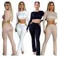 Summer Active Sweatsuit Outfits Women's Set Fashion Crop Tops and Pants Matching Two 2 Piece Set Tracksuit Women