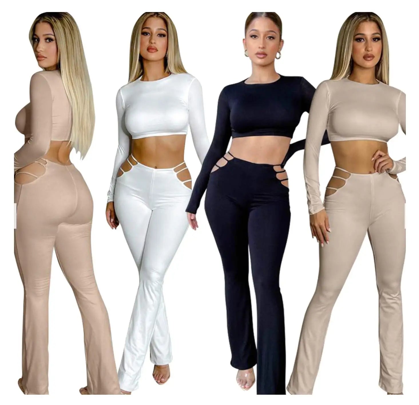 Summer Active Sweatsuit Outfits Women's Set Fashion Crop Tops and Pants Matching Two 2 Piece Set Tracksuit Women
