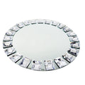 Wholesale Eco-Friendly Durable Food Contact Safe Wedding Events Decoration Clear Beaded Mirror Glass Charger Plate