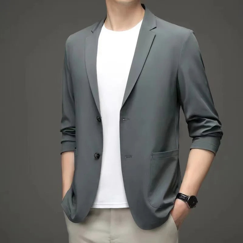 Summer New Plus-size Sun protection Light Mature Men's Casual Small Suit Light Business Suit Jacket Coat